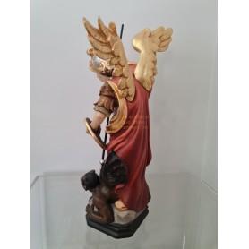 Scultura in legno San Michele arcangelo cm 40