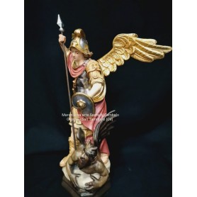 Scultura in Legno San Michele Arcangelo cm 40