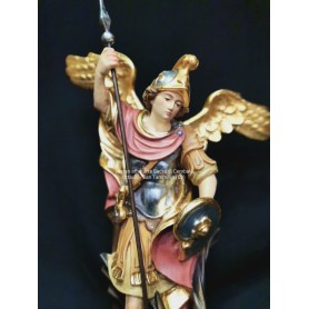 Scultura in Legno San Michele Arcangelo cm 40