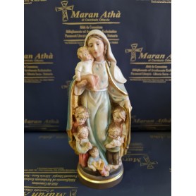 Scultura in Legno Maria Protezione dei Bambini cm 20
