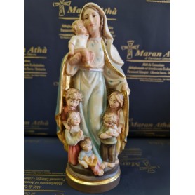 Scultura in Legno Maria Protezione dei Bambini cm 20