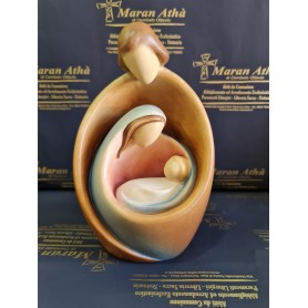 Scultura in Legno Sacra Famiglia "Moderna cm 20