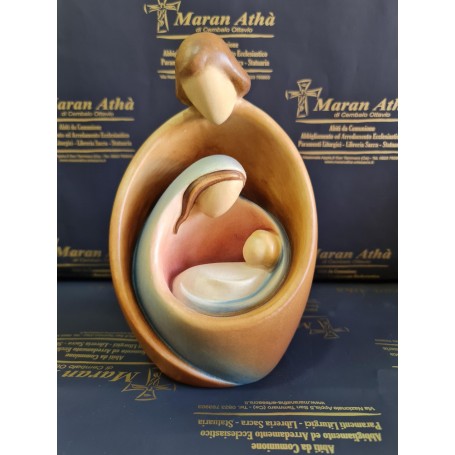 Scultura in Legno Sacra Famiglia "Moderna cm 20