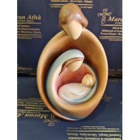 Scultura in Legno Sacra Famiglia "Moderna cm 20