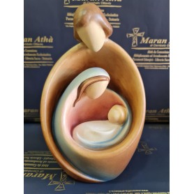 Scultura in Legno Sacra Famiglia "Moderna cm 20