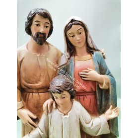 Sacra famiglia in pasta di legno cm 20