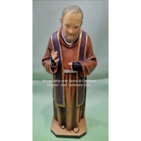 Scultura il legno: Padre Pio da Pietrelcina cm 30