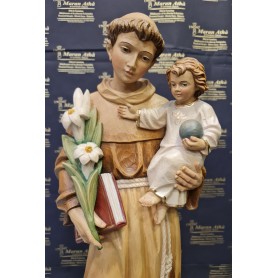 Scultura in legno Sant'Antonio da Padova cm 60