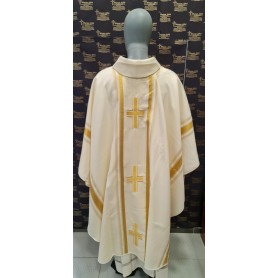 Casula Bianca e oro 3 croci