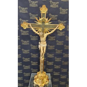 Croce in legno scolpita cm 82
