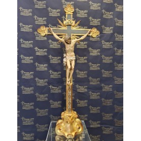 Croce in legno scolpita cm 82