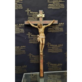 Cristo Scolpito (cm 15) su croce in Legno cm 30