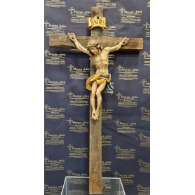 Croce 80 cm realizzata con legno antico e Cristo cm 30