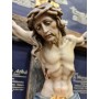 Croce 80 cm realizzata con legno antico e Cristo cm 30