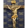 Croce 80 cm realizzata con legno antico e Cristo cm 30