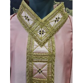 Casula Maran-atha colore rosa seta e pietre