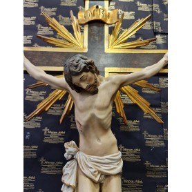 Croce in legno, con raggi su piedistallo