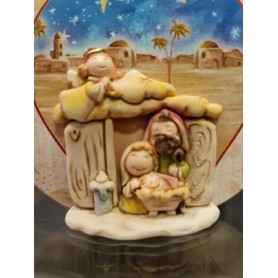 Sacra Famiglia con candela da appendere