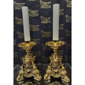 Candelieri d'Altare (2 Pz) in bronzo completo di Croce (1)
