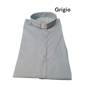 Camicia Clargyman Manica Lunga 100% cotone, Grigio chiaro