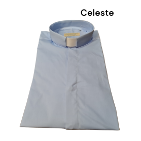 Camicia Clargyman, Maniche lunghe, 100% cotone - Celeste