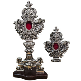 Reliquiario Solenne "Benedetto XVI" cm 60x27 - Argentato