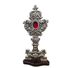 Reliquiario Solenne "Benedetto XVI" cm 60x27 - Argentato