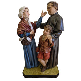 Statua: San Giovanni Bosco, Domenico Savio e Mamma Margherita, cm 30