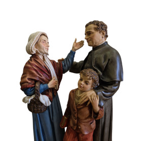 Statua: San Giovanni Bosco, Domenico Savio e Mamma Margherita, cm 30