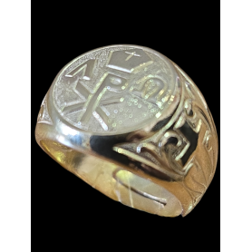 Anello Episcopale Alfa e Omega - Oro - Argento 925