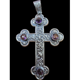 Croce Pettorale con Amatista - Argento