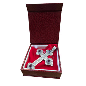 Croce Pettorale con Amatista completa di Catena - Argento 925