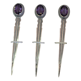 Acicula in argento 925 con pietra ametista