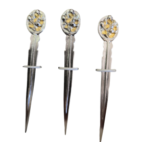 Acicula in argento 925 con cesellatura "Tralci"