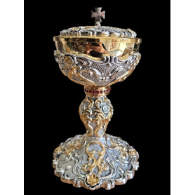 Calice e Pisside mod. Barocco cm 23 bicolore