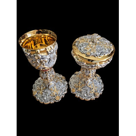 Calice e Pisside mod. Barocco cm 23 bicolore