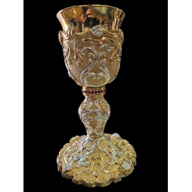 Calice e pisside abbinati mod. Barocco - variante oro/Argento