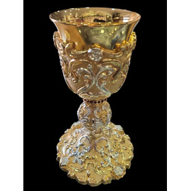 Calice e pisside abbinati mod. Barocco - variante oro/Argento