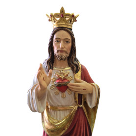 Gesù Cristo Re dell'Universo - scultura in legno - cm 35