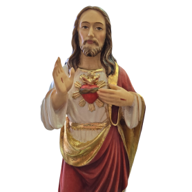 Sacro Cuore di Gesù - Scultura in legno - cm 35