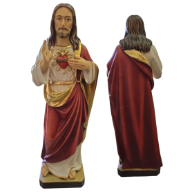 Sacro Cuore di Gesù - Scultura in legno - cm 35