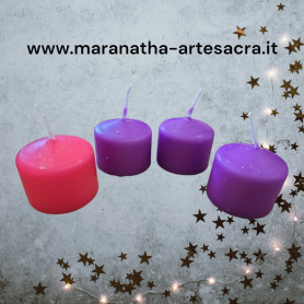 Candele d'Avvento per la Famiglia. (Confezione 4 pz)