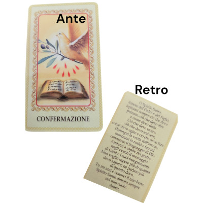 Confezione Colomba in legno d'ulivo ed Immagine - Cresima