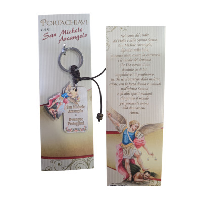 Portachiavi San Michele Arcangelo con cartoncino