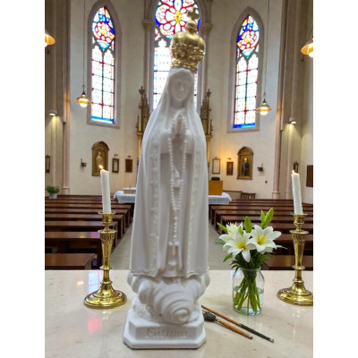 Statua Madonna di Fatima cm 20 Bianca