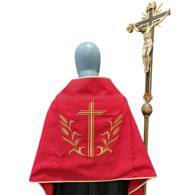 Velo Omerale: Palmette e croce, col. rosso