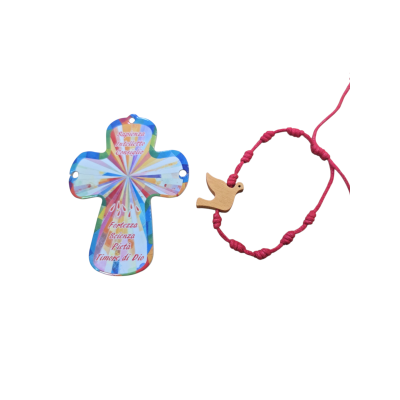 Bracciale in corda con simbolo colomba - Cresima