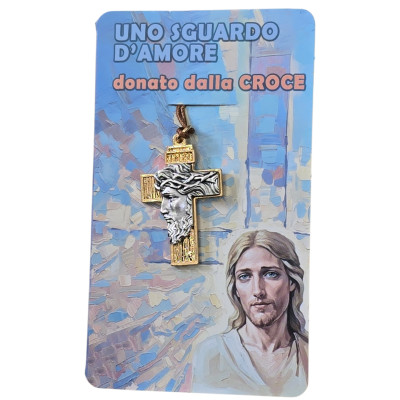 Croce in Metallo con Volto di Cristo