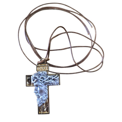 Croce in Metallo con Volto di Cristo