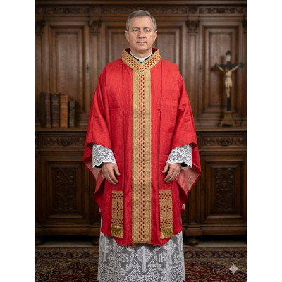 Casula mod. intreccio colore rosso